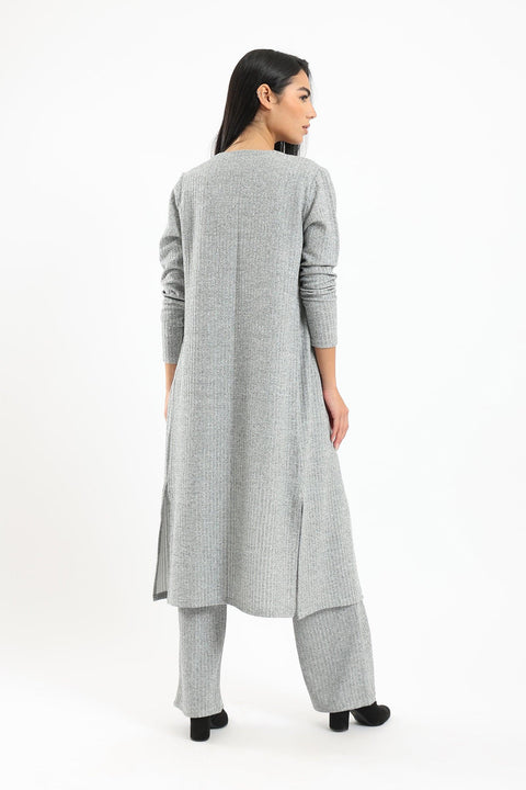 Tricot Ribbed Lounge Cardigan - Clue Wear